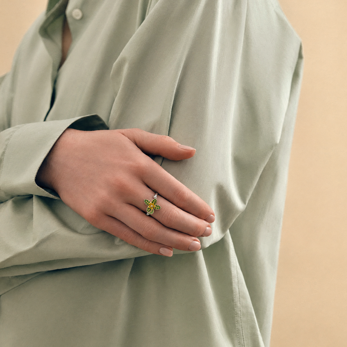 Olive Ring worn