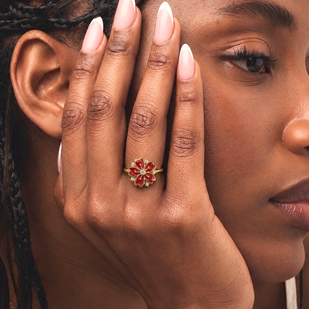 Blossom Ring worn