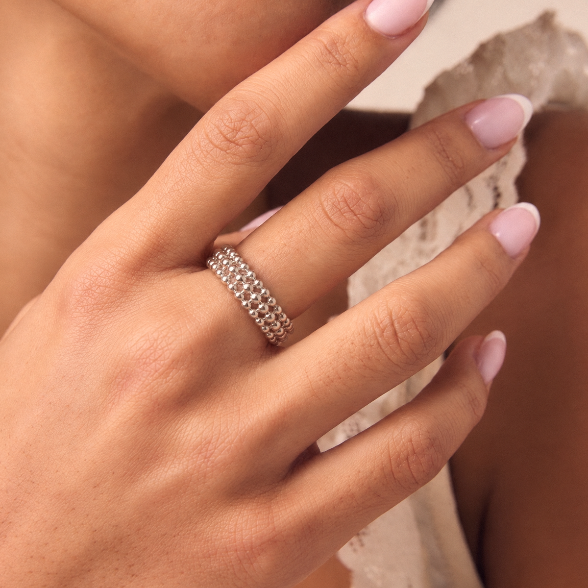 Mosaic Ring worn