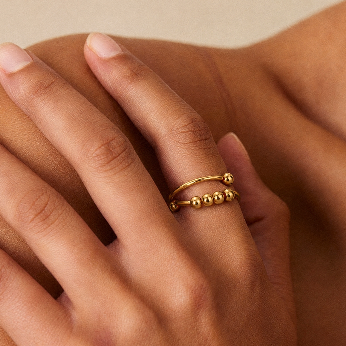 Stardust Ring worn